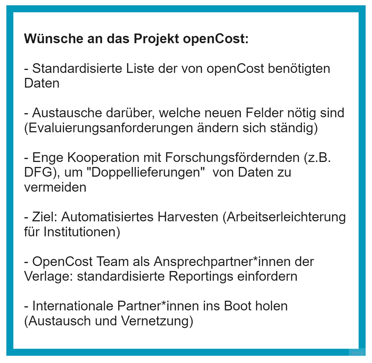 Ergebnisse der offenen Diskussionsrunde