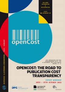 Plakat des Workshops "openCost: the road to publication cost transparency"