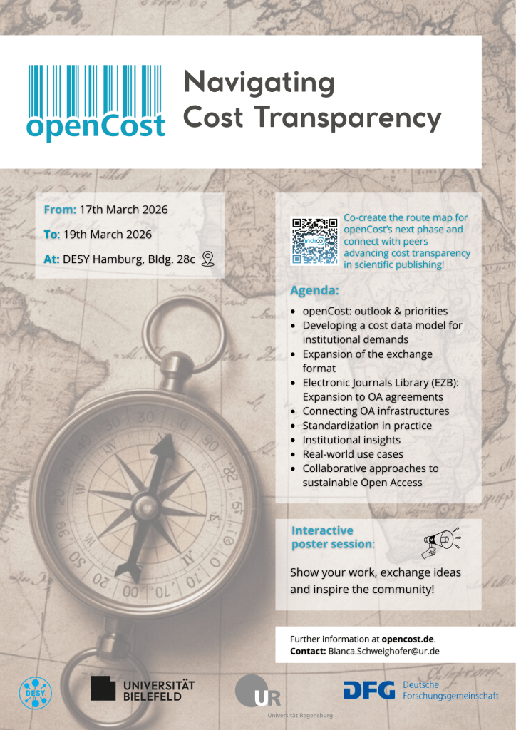 Poster for the conference "openCost: Navigating Cost Transparency"